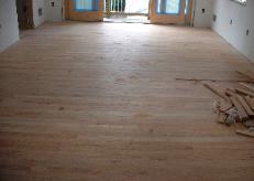 The master bedroom floor is ready for the two coats of varnish.