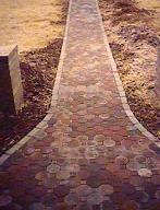 Here is a paver walkway I did in Hillsborough, NJ. The border is cemented in.