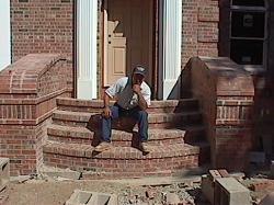 Here I am after finishing the brick steps I built in Princeton, NJ.